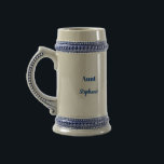Aunt Custom Name Weddings Blue Text Gift Beer Stein<br><div class="desc">Designed in blue text templates for "Aunt" and name which you can customise as you like!</div>