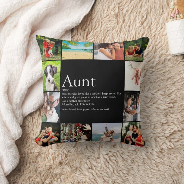 Aunt Definition Fun Photo Collage Cushion (Blanket)