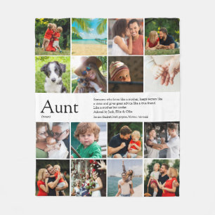 Aunt Definition Quote 16 Photo Collage Fleece Blanket