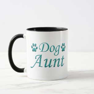 Aunt Dog Aunt Teal Typography Gift Mug
