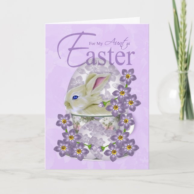 Aunt Easter Card With Baby Rabbit - Just For You A (Front)