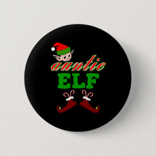 Aunt Elf Christmas Gift 6 Cm Round Badge