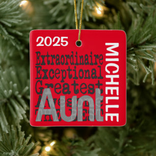 Aunt Extraordinaire CUSTOM Ceramic Ornament