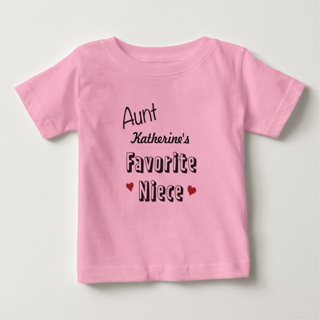 Aunt Favourite Niece Baby T-Shirt Personalised (Front)