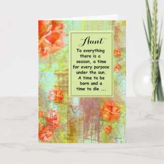 Aunt - Final Farewell - Orange Flowers / Verse Card