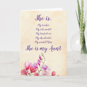 Aunt Floral Watercolor Flowers Birthday Card