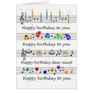 Aunt Funny Happy Birthday Song Sheet Music
