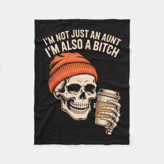 Aunt Funny Skeleton Auntie Fleece Blanket