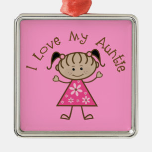 Aunt Gift I Love My Auntie Keepsake Gift Metal Ornament