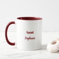 Aunt Gifts Custom Name Burgundy Red White Favour