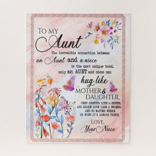 Aunt Gifts Letter To My Aunt Love From Niece Jigsaw Puzzle