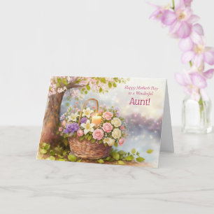 Aunt Happy Mothers Day Pretty Flowers Card