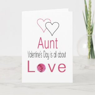 Aunt    Happy Valentine's Day Roses Holiday Card