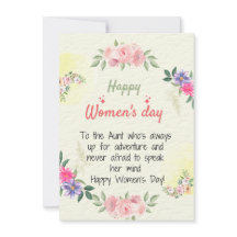 Aunt - Happy Women's Day Greeting Card