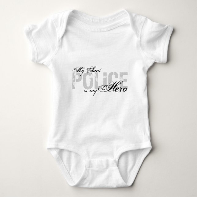 Aunt Is My Hero - POLICE Baby Bodysuit (Front)