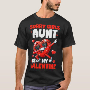 Aunt Is My Valentine Girls Funny Dabbing Heart Sun T-Shirt