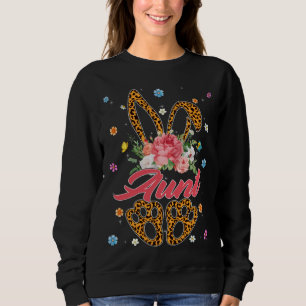 Aunt Leopard Bunny Matching Family Easter Day Part Sweatshirt