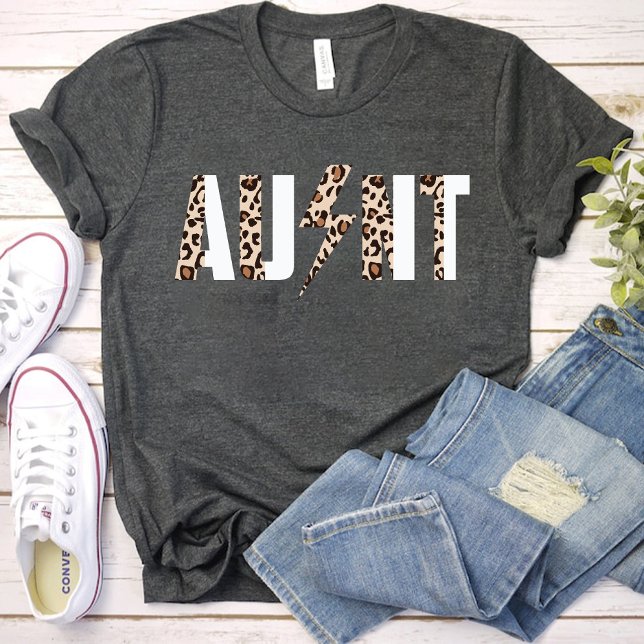 Aunt Leopard Print Birthday Unique Black T-Shirt (Aunt Leopard Print Birthday Unique Black monogram T-Shirt)