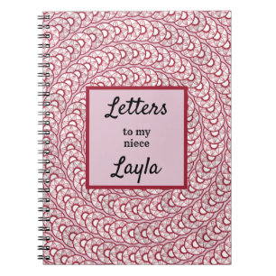 Aunt Letters To My Niece Pink Abstract Notebook