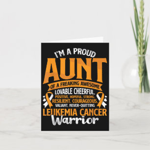 Aunt Leukaemia Cancer Awareness Survivor Orange Ri Card
