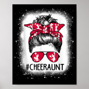 Aunt Life Messy Bun Cheerleader Bleached Mothers D Poster