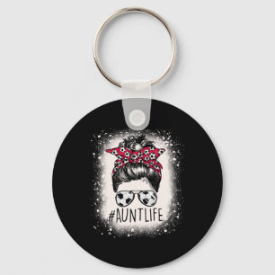 Aunt Life Soccer Messy Bun Bleached Auties Girl Mo Key Ring