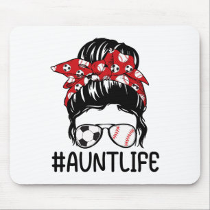 Aunt Life Softll Sell And Soccer Auntie Mothers Da Mouse Pad