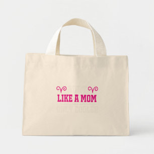 Aunt Like A Mum Only Cooler Funny Pink Typography  Mini Tote Bag