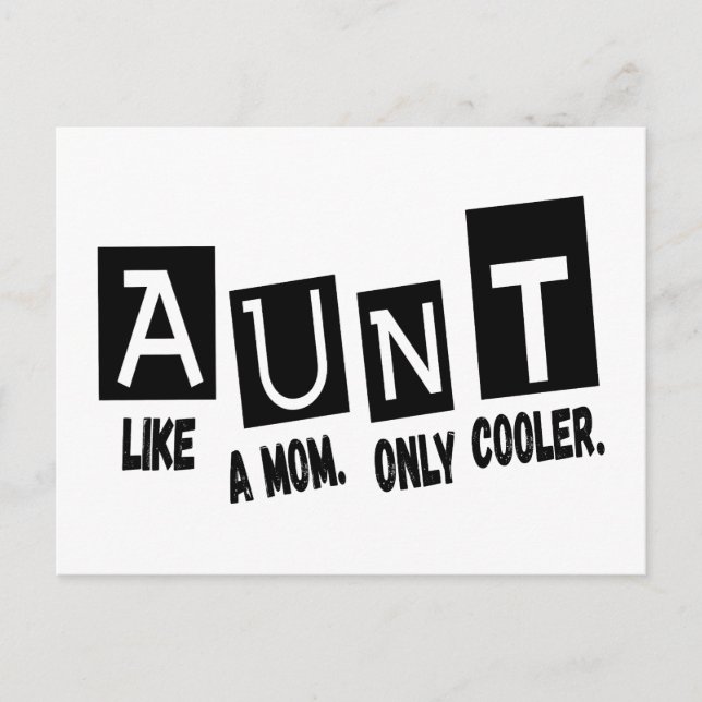 Aunt like a mum only cooler postcard (Front)