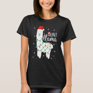 Aunt Llama Funny Christmas Llama Aunt Alpaca Santa T-Shirt