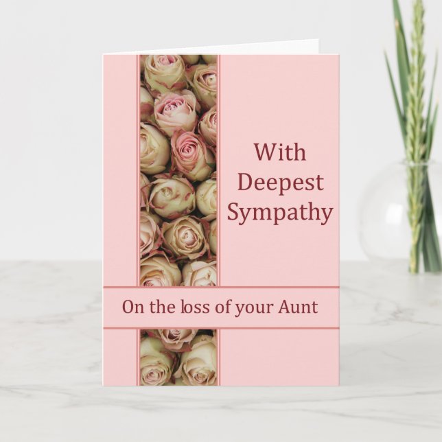 Aunt loss Sympathy rose card (Front)