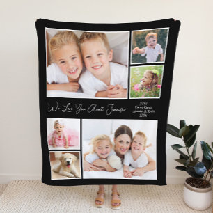 Aunt Love You Black 6 Photo Collage Fleece Blanket