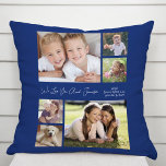 Aunt Love You Blue Photo Cushion<br><div class="desc">Celebrate a favourite aunt with this custom navy blue photo pillow featuring a 6 photo collage of her nieces,  nephews,  family,  pets,  etc.,  their names,  and "I Love You" or "We Love You, " and whether she is called "Auntie, " "Tia, " etc.</div>