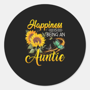 Aunt Lover Happiness is being An Auntie Classic Round Sticker