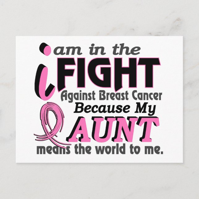 Aunt Means The World To Me Breast Cancer Postcard (Front)