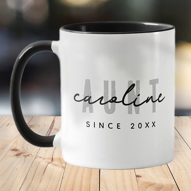 Aunt Modern Elegant Simple Minimalist Chic Mug (Creator Uploaded)