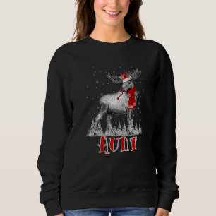 Aunt Moose Wear Santa Hat Matching Family Christma Sweatshirt