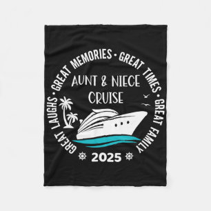 Aunt Niece Cruise Trip 2025 Summer Vacation Matchi Fleece Blanket