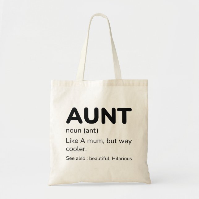 Aunt Noun Tote Bag (Front)