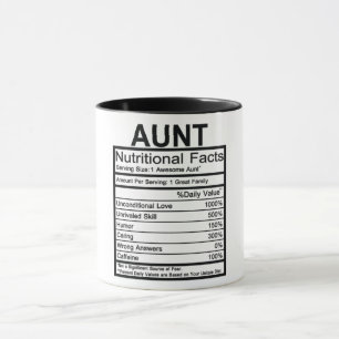 Aunt Nutritional Facts Mug