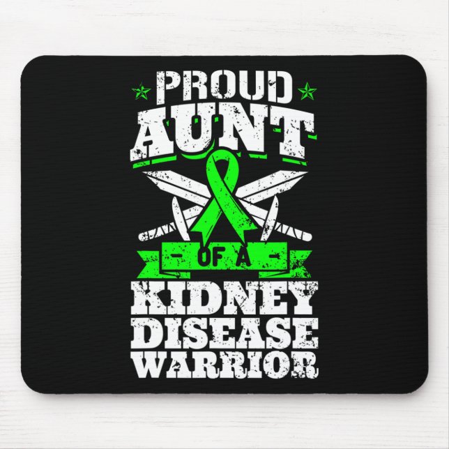 Aunt Of A Kidney Disease Warrior Renal Ckd Awarene Mouse Pad (Front)