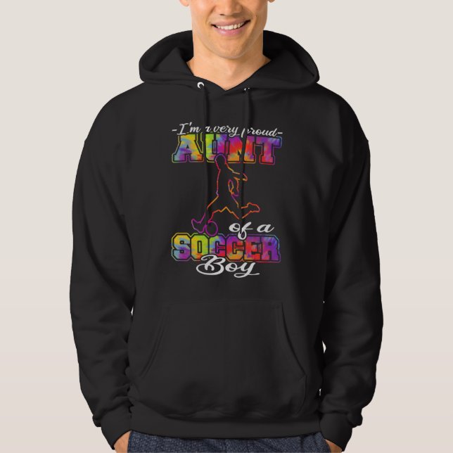 Aunt of a Soccer Boy Soccer Player Soccer Aunt Hoodie (Front)