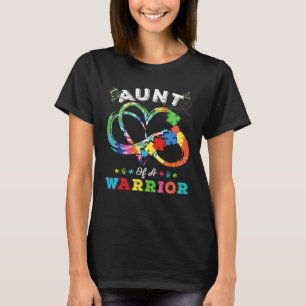 Aunt Of A Warrior Autism Awareness Love Puzzle Tie T-Shirt