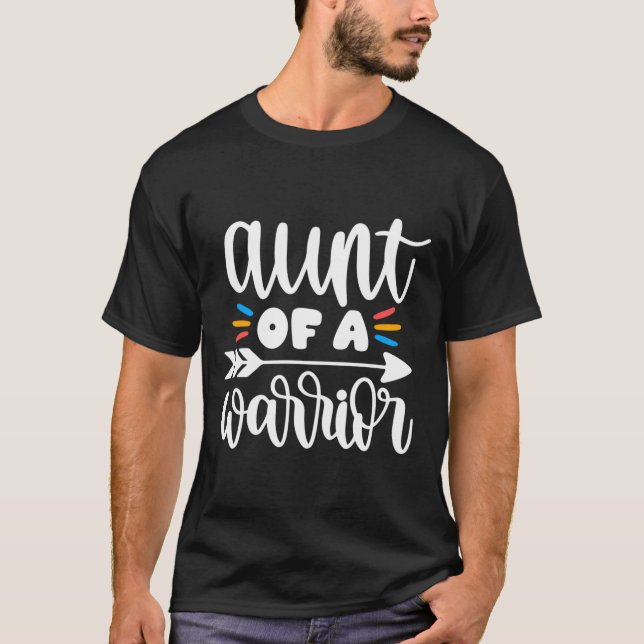 Aunt Of A Warrior Autism Awareness T-Shirt (Front)