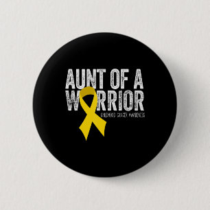 Aunt of a Warrior Childhood Cancer Auntie Ribbon 6 Cm Round Badge