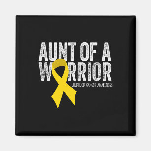 Aunt of a Warrior Childhood Cancer Auntie Ribbon Magnet
