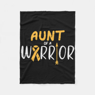 Aunt Of A Warrior Childhood Cancer Ribbon Awarenes Fleece Blanket
