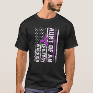 Aunt of a Warrior Epilepsy Purple Ribbon Support U T-Shirt