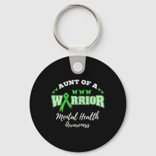 Aunt Of A Warrior Mental Health Awareness Key Ring