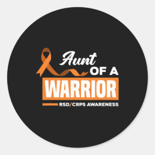 Aunt Of A Warrior Support Supporter Rsd Crps Aware Classic Round Sticker